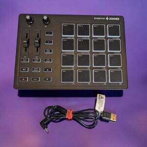 Donner StarryPad MIDI Drum Pad Controller 16 Pads 2 Faders 2 Knobs TESTED READ